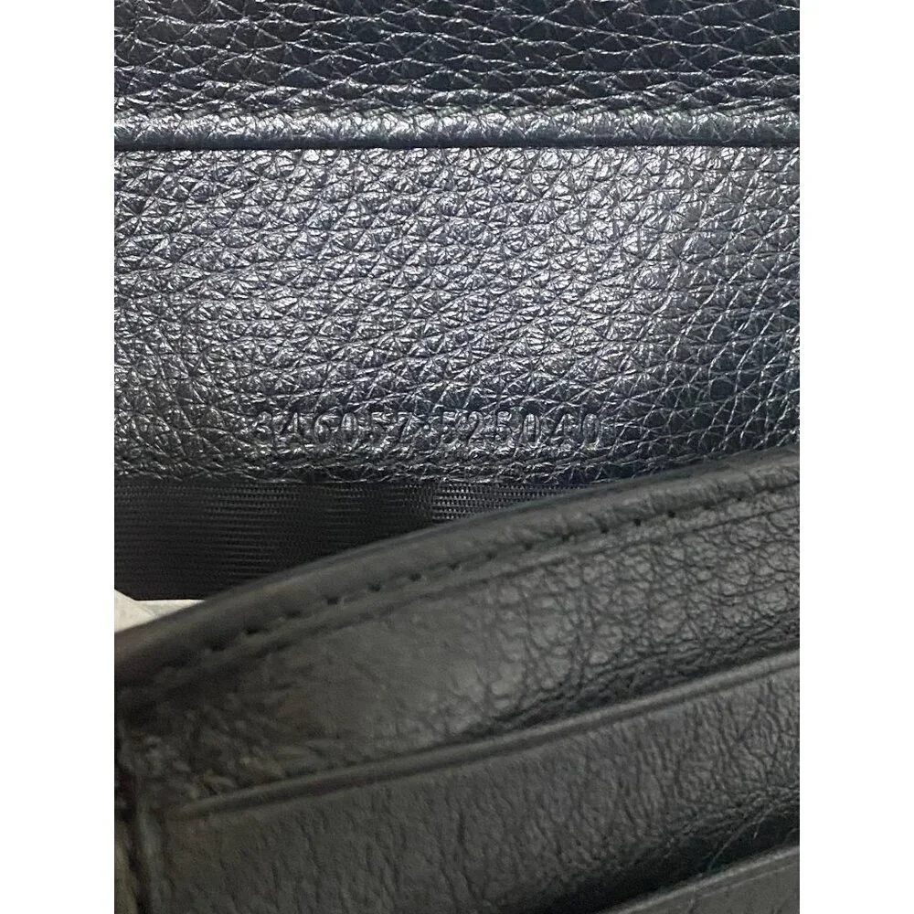 Gucci Black Leather French Trifold Wallet